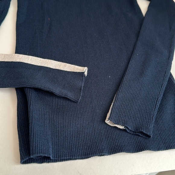 Athleta Brookshire Color block turtleneck,Merino Wool,navy, red, nude, Size XXS - Picture 6 of 10